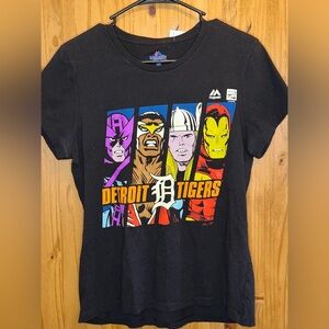 Majestic Black Detroit Tigers Graphic Tee